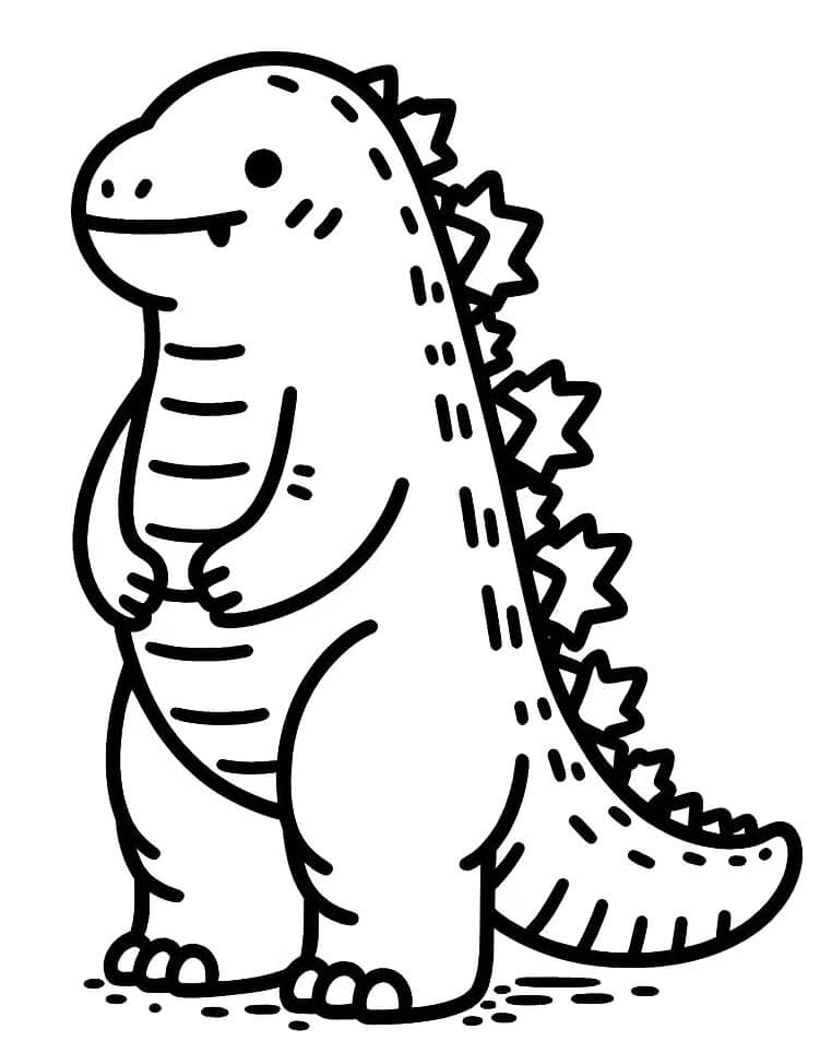 Adorabile Godzilla da colorare