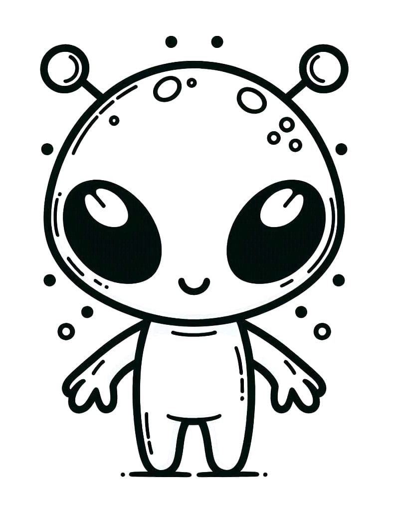 Adorabile alieno da colorare