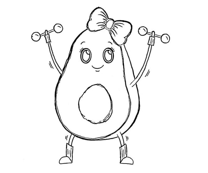 Adorabile avocado da colorare