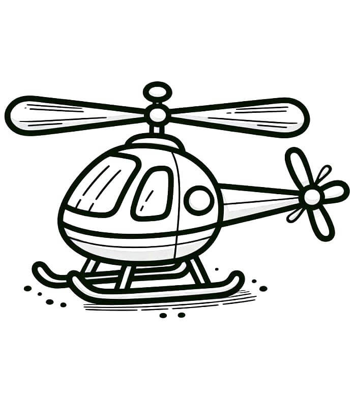 Adorabile elicottero da colorare