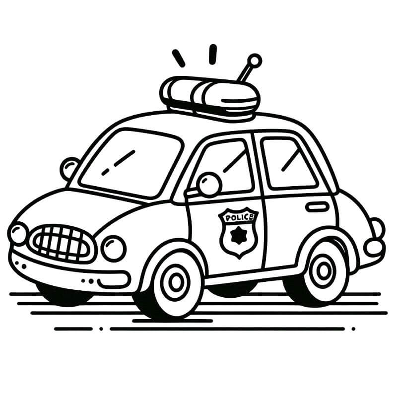 Adorabile macchina della polizia da colorare