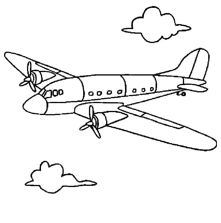 Aereo Facile da colorare