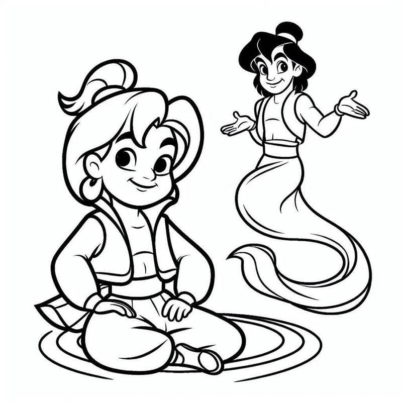 Aladdin per Bambini di 1 Anno da colorare