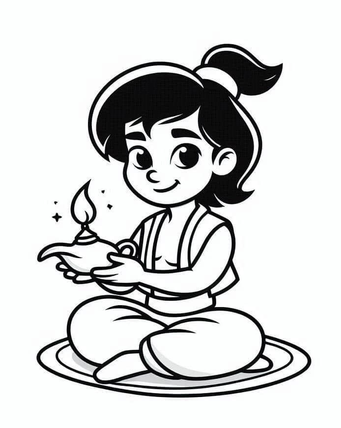 Aladdin per Bambini di 4 Anni da colorare