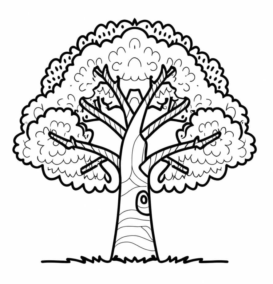 Albero Stampabile per Bambini da colorare