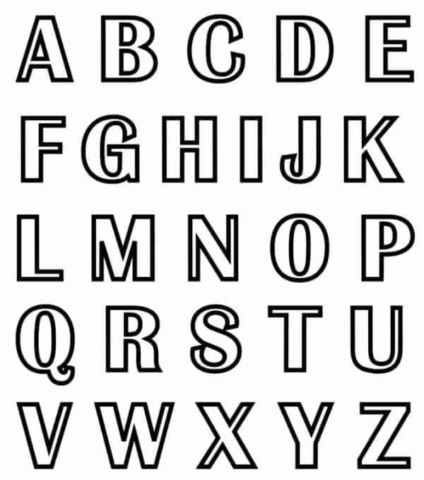 Alfabeto Gratuito da colorare