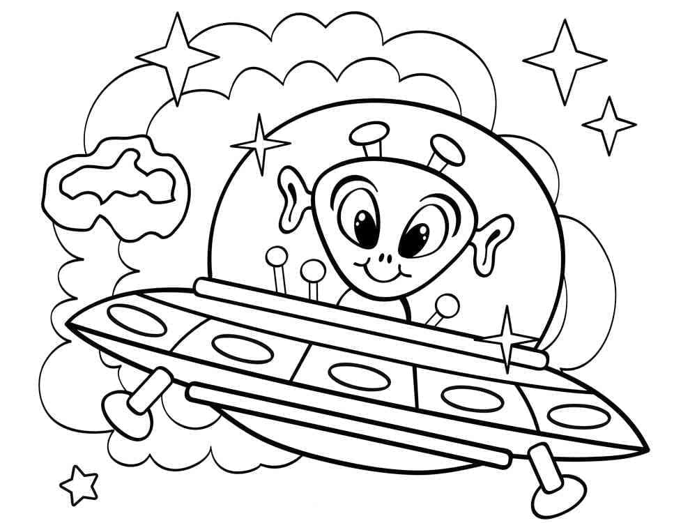 Alieno Facile da colorare