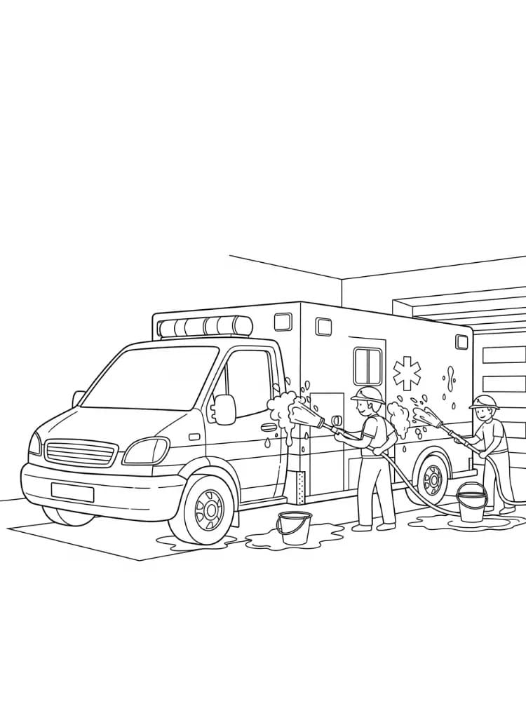 Ambulanza Semplice da colorare