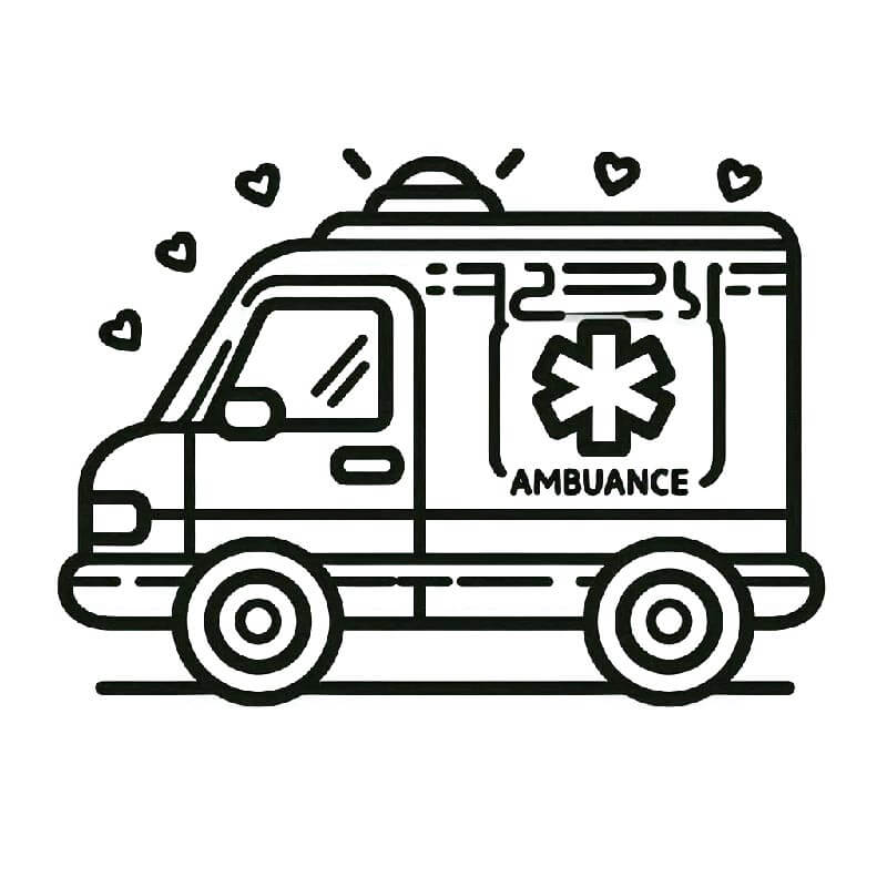 Ambulanza Stampabile Gratis da colorare
