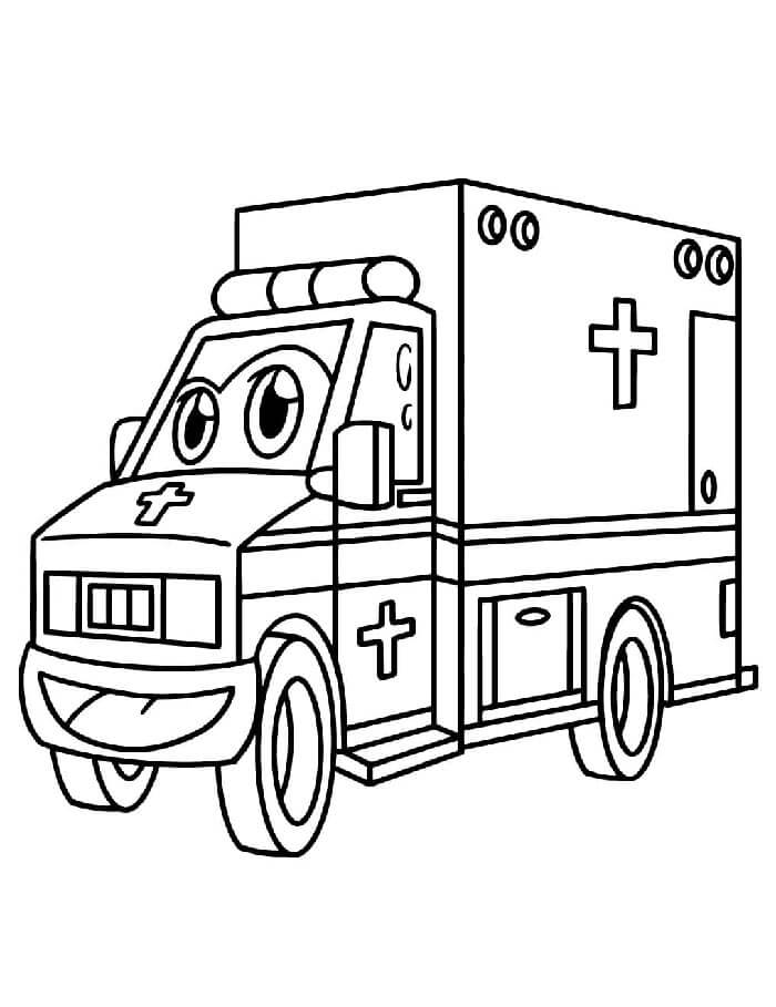 Ambulanza Stampabile per Bambini da colorare