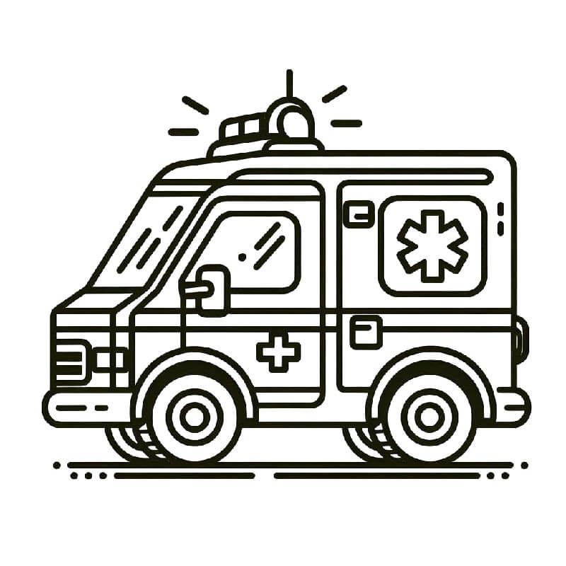 Ambulanza ospedaliera da colorare