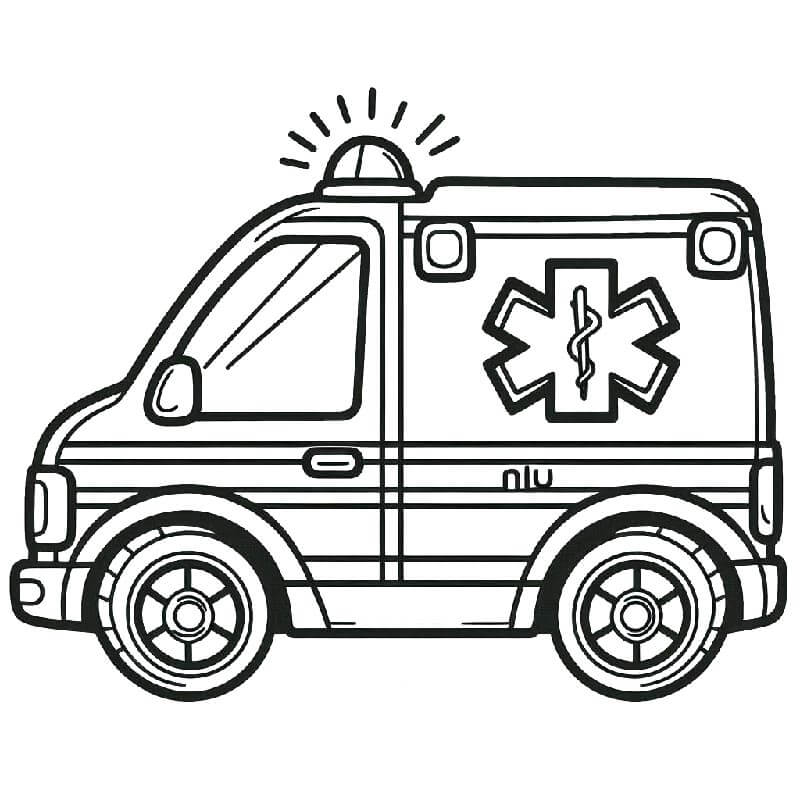 Ambulanza per Bambini di 2 Anni da colorare
