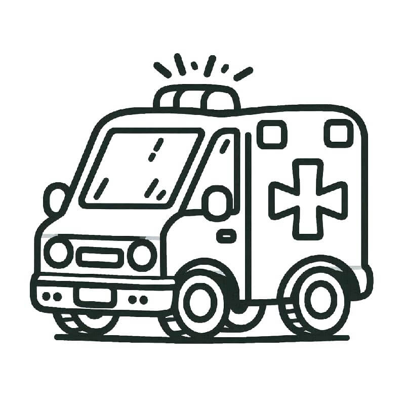 Ambulanza per Bambini di 3 Anni da colorare