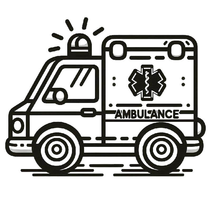 Ambulanza per Bambini di 4 Anni da colorare