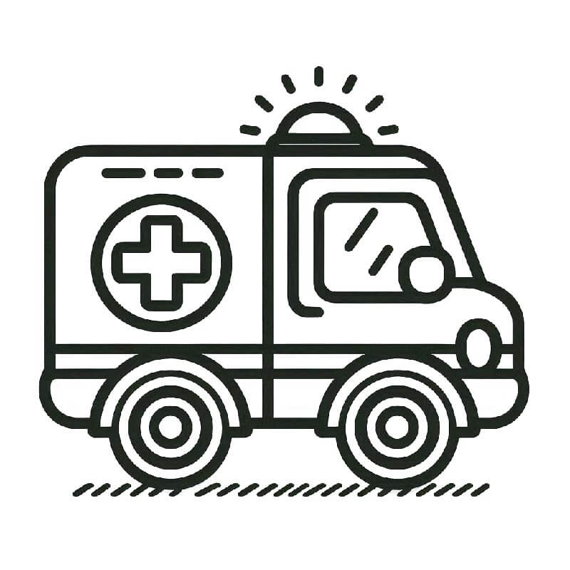 Ambulanza per Bambini di 5 Anni da colorare