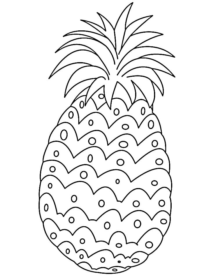 Ananas Stampabile per Bambini da colorare