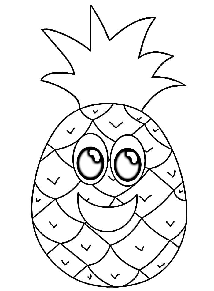 Ananas per Bambini da colorare