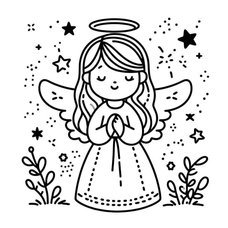 Angelo Gratuito Stampabile da colorare