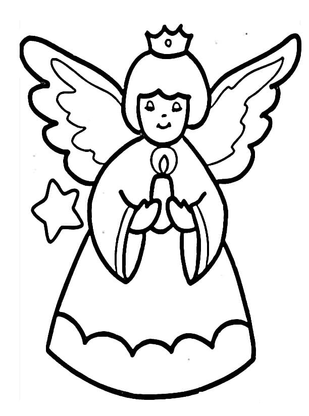 Angelo Gratuito per Bambini da colorare