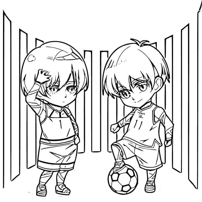 Anime Blue Lock Calcio da colorare