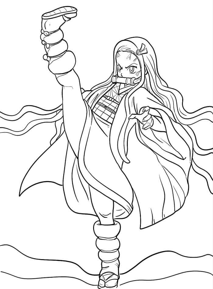 Anime Nezuko da colorare