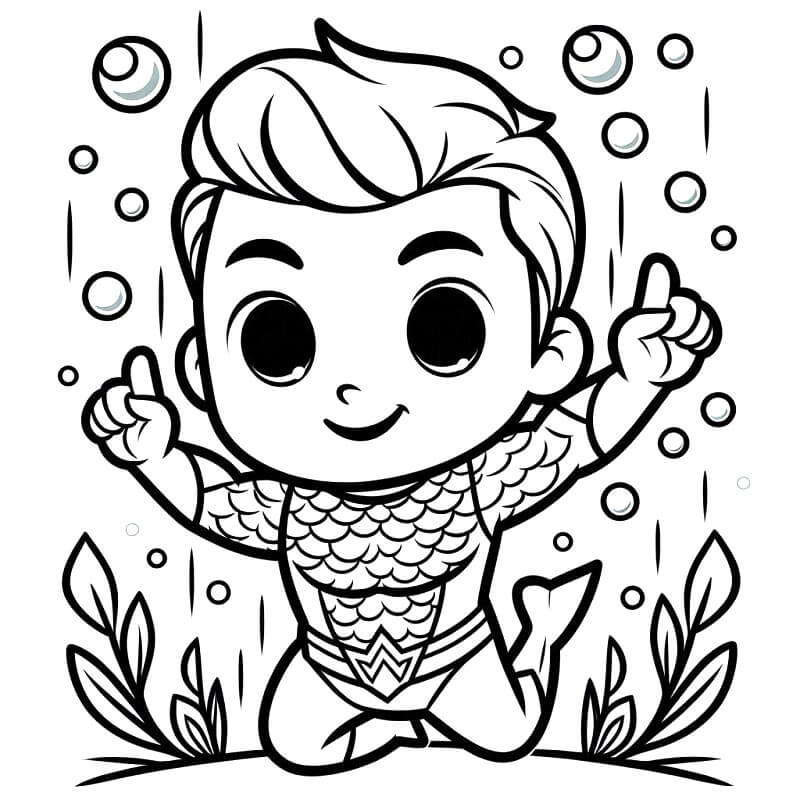 Aquaman Gratuito per Bambini da colorare