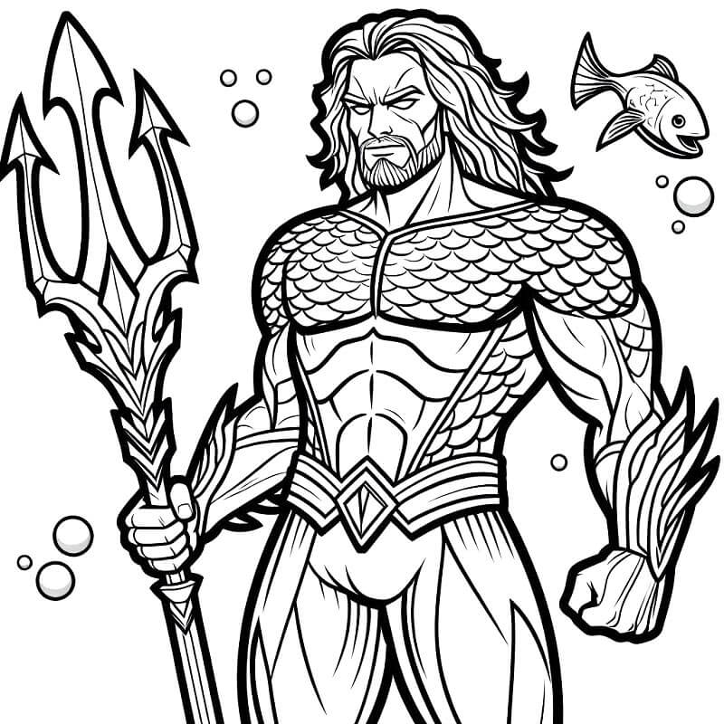 Aquaman per Bambini di 3 Anni da colorare