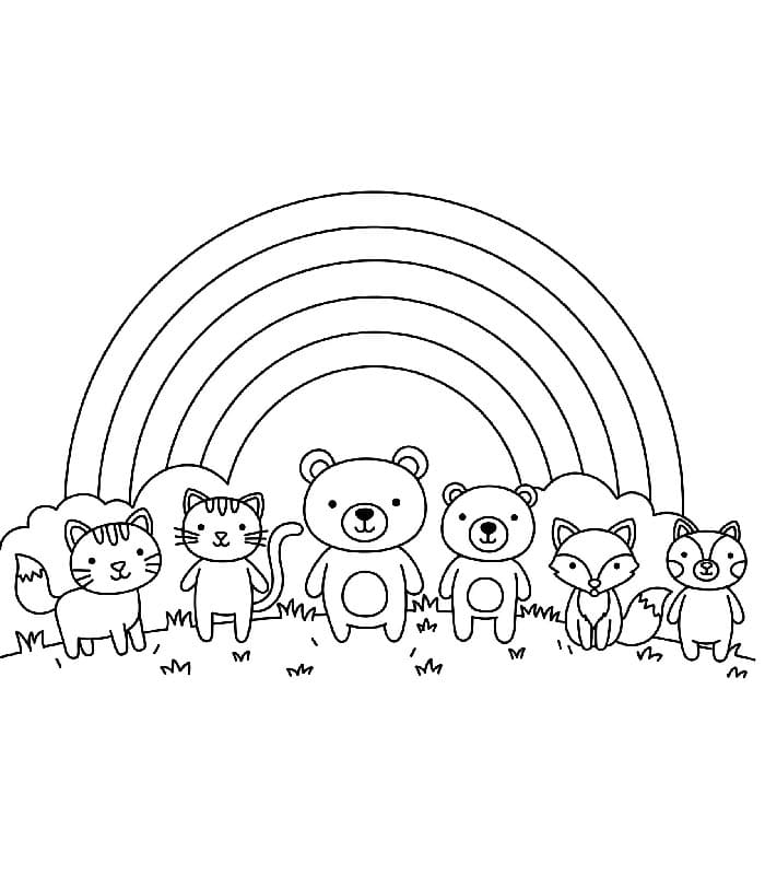 Arcobaleno Fantastico da colorare