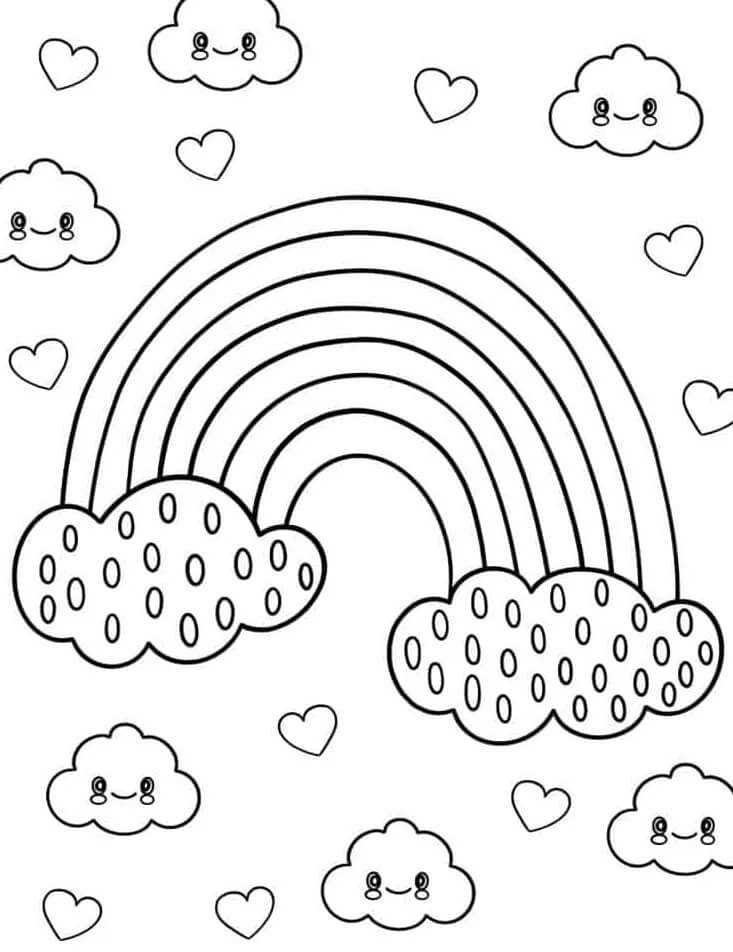 Arcobaleno Gratuito per Bambini da colorare