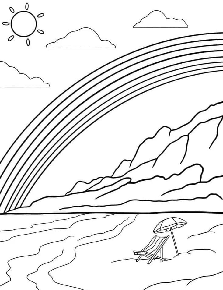 Arcobaleno Gratuito da colorare