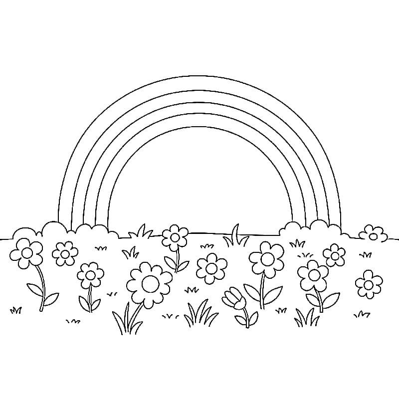 Arcobaleno Magico da colorare