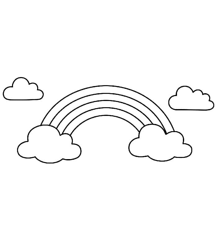 Arcobaleno Semplice da colorare