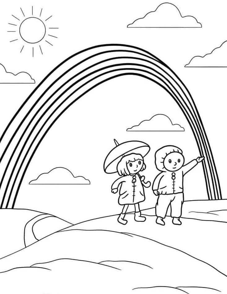 Arcobaleno da colorare