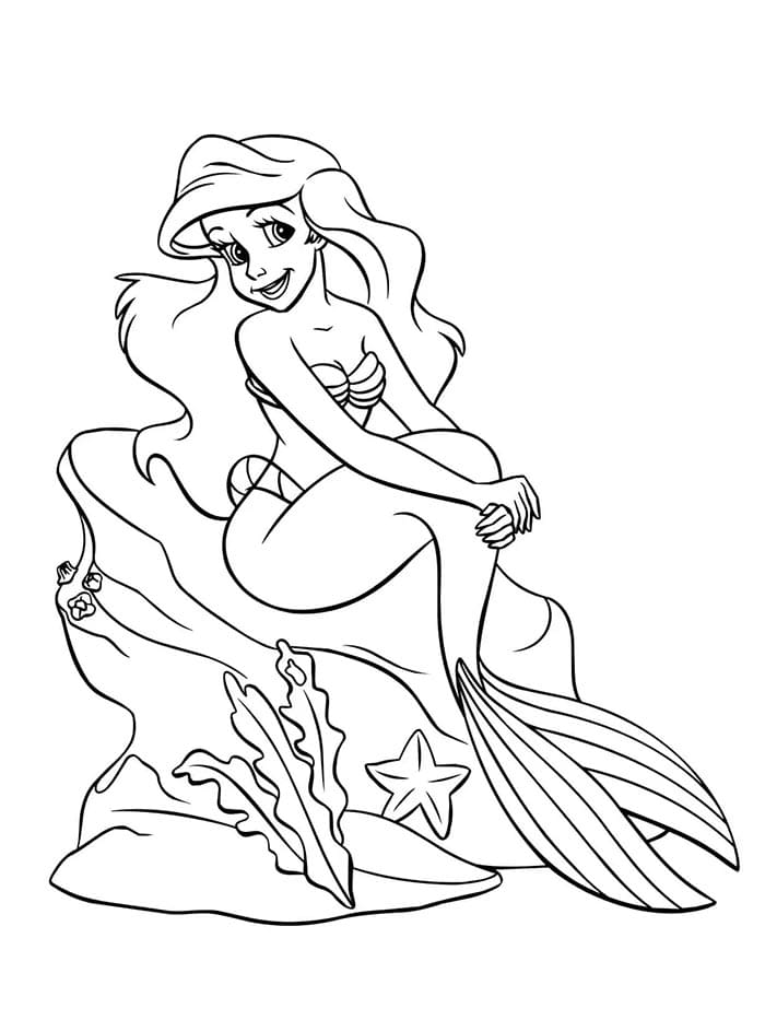 Ariel in Disney da colorare