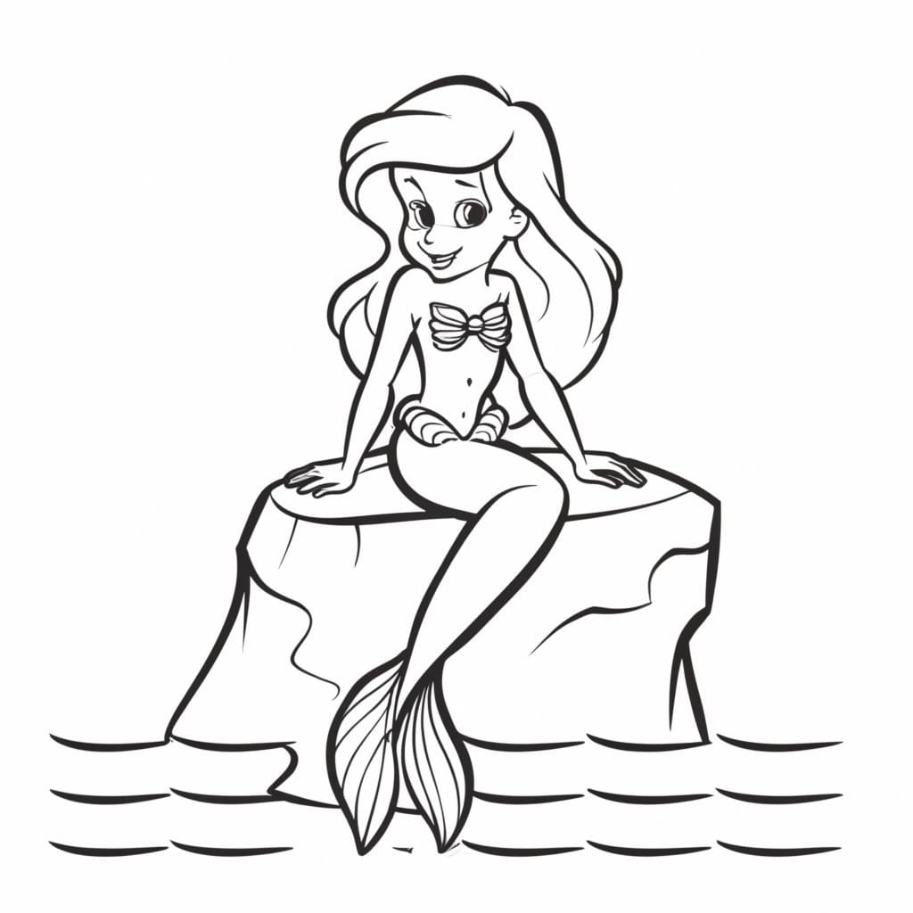 Ariel per Bambini di 1 Anno da colorare