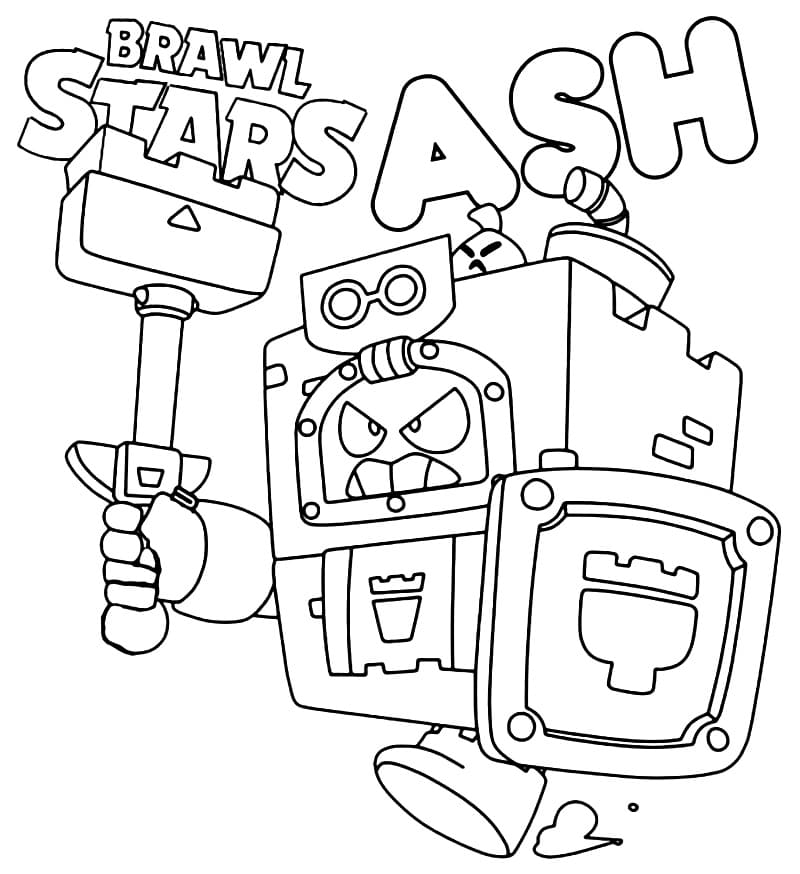Ash Brawl Stars da colorare