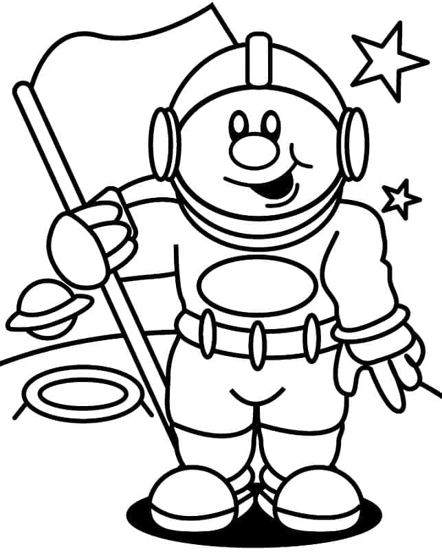 Astronauta Gratuito da Stampare da colorare