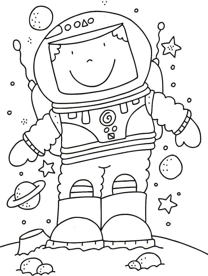Astronauta Gratuito per Bambini da colorare