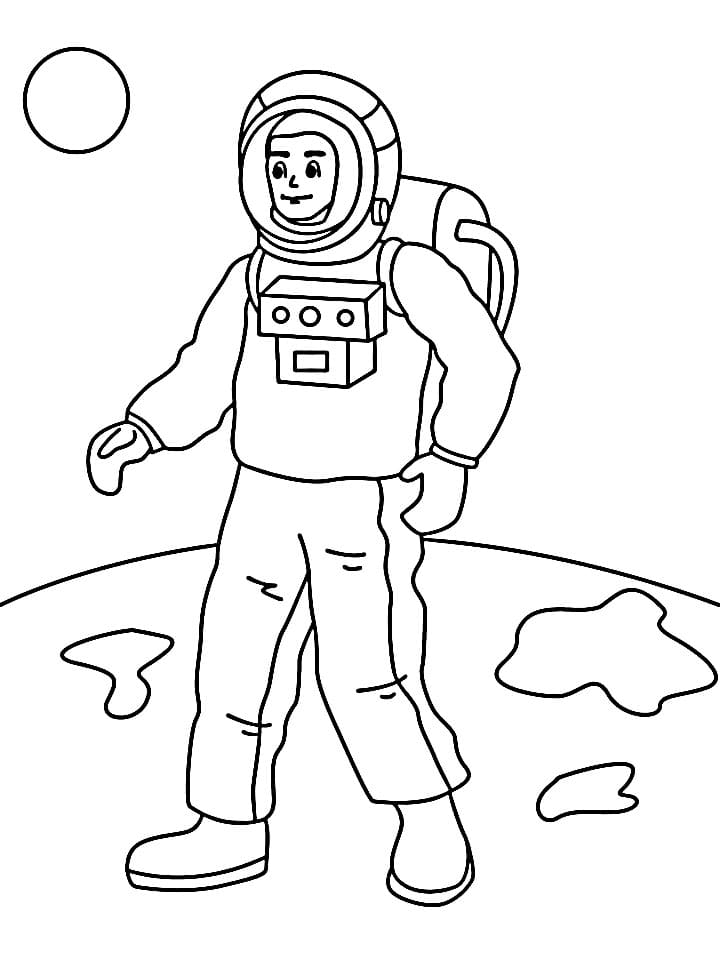Astronauta Gratuito da colorare