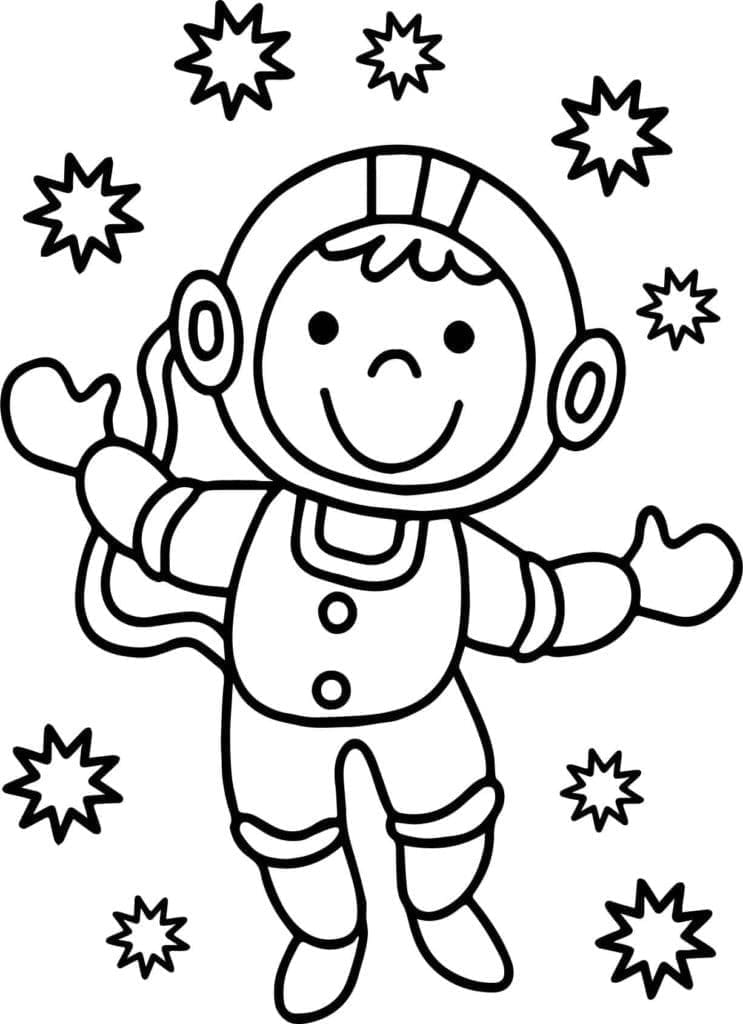 Astronauta per Bambini di 1 Anno da colorare