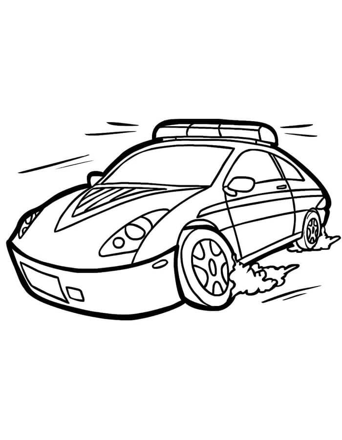 Auto Della Polizia Gratuito da Stampare da colorare