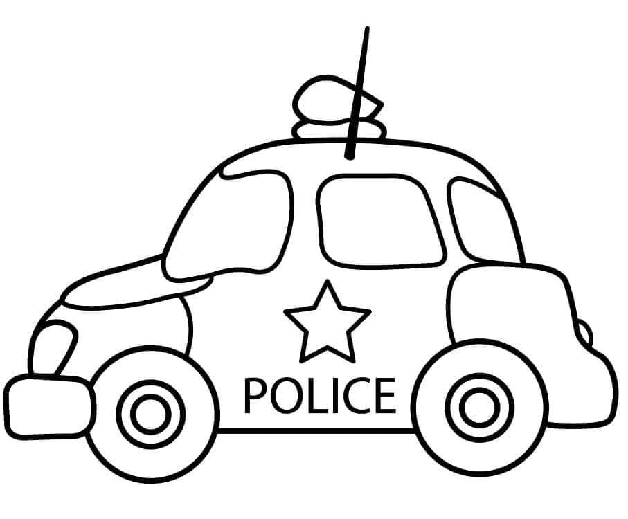 Auto Della Polizia per Bambini di 1 Anno da colorare