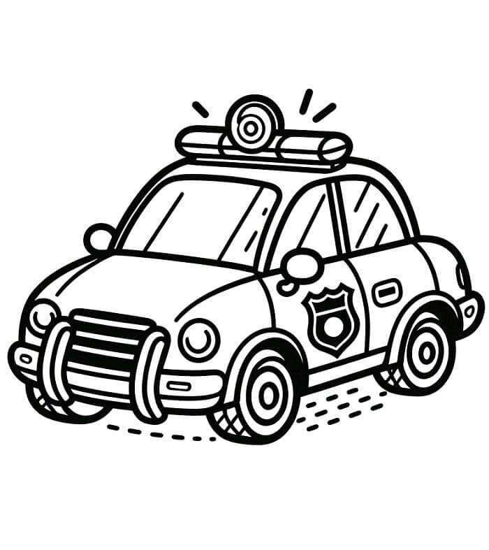 Auto Della Polizia per Bambini di 4 Anni da colorare