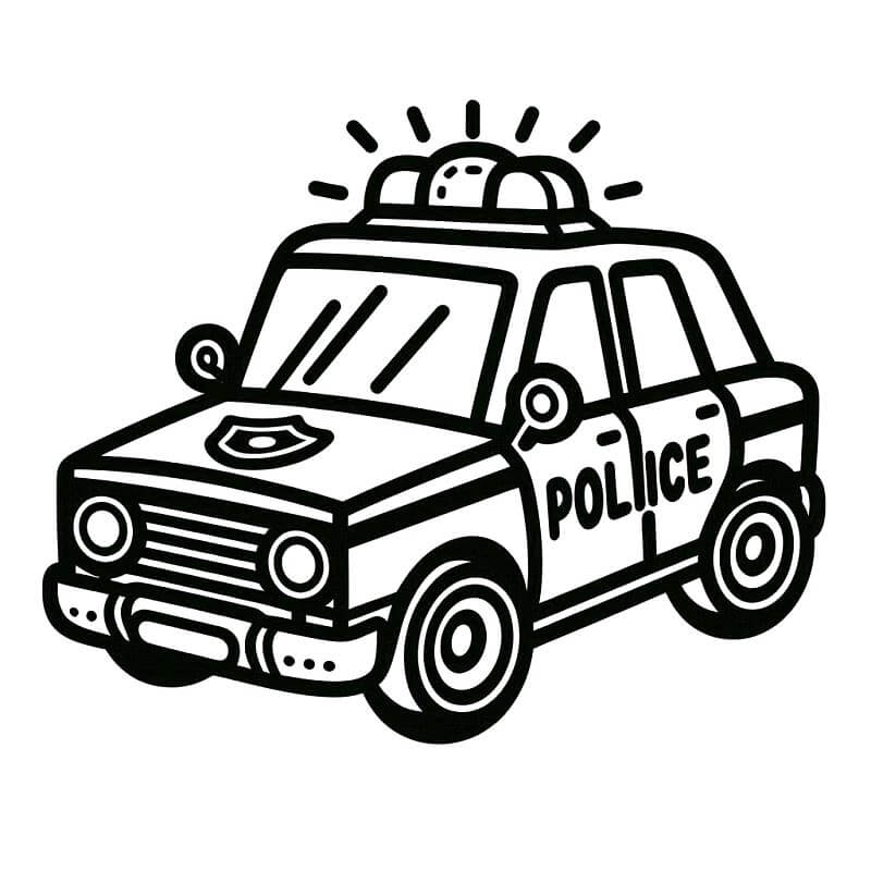 Auto Della Polizia per Bambini di 5 Anni da colorare