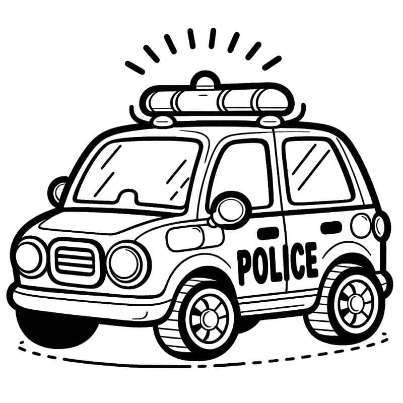 Auto Della Polizia per Bambini di 6 Anni da colorare