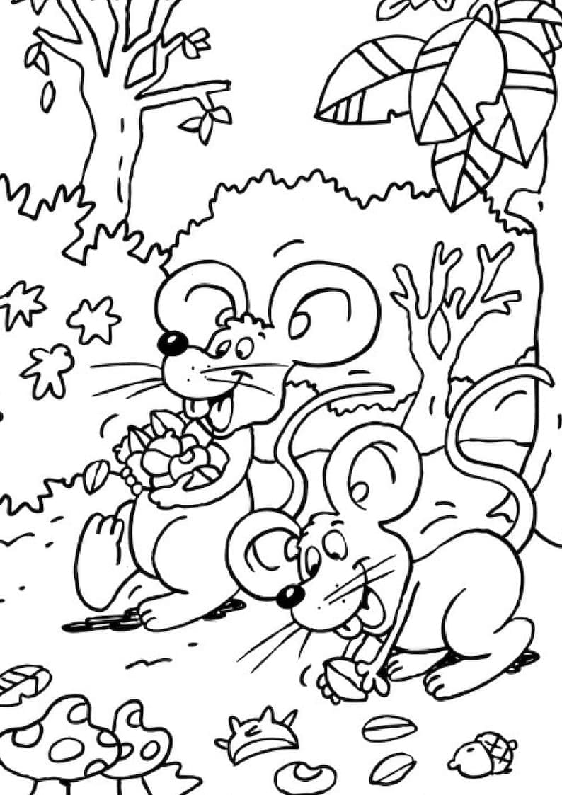 Autunno Stampabile per Bambini da colorare