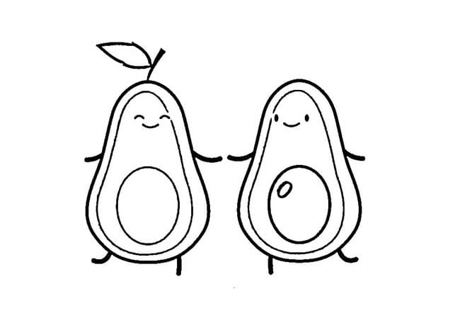 Avocado Gratuito da Stampare da colorare