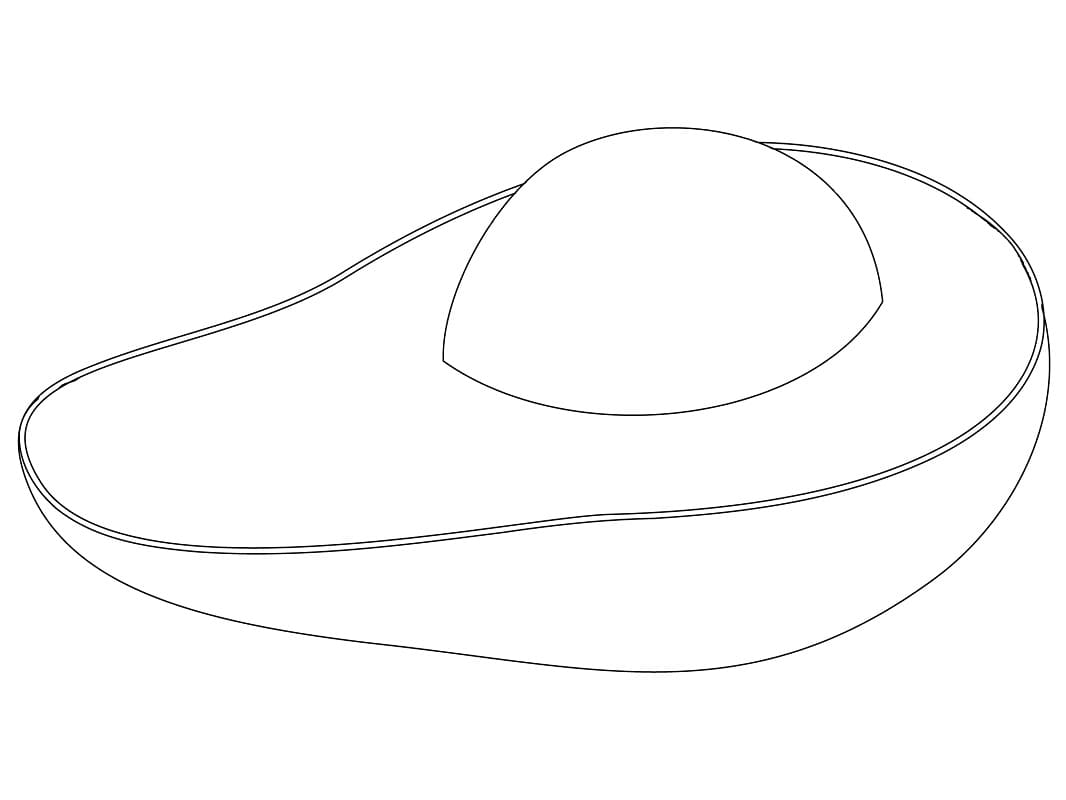 Avocado Semplice da colorare