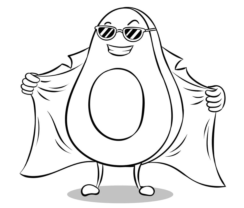 Avocado Stampabile Gratuito da colorare