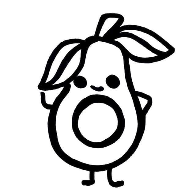 Avocado delizioso da colorare